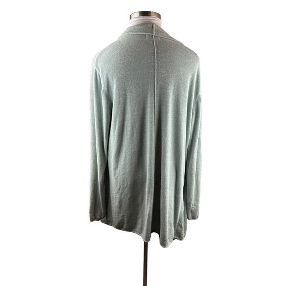 Barefoot Dreams CozyChic Ultra Lite Hi Lo Cardi Seafoam Green Plus Size 2X - Picture 5 of 12